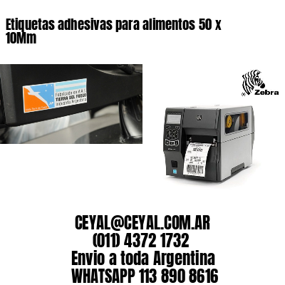 Etiquetas adhesivas para alimentos 50 x 10Mm