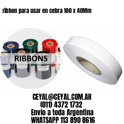 ribbon para usar en cebra 100 x 40Mm