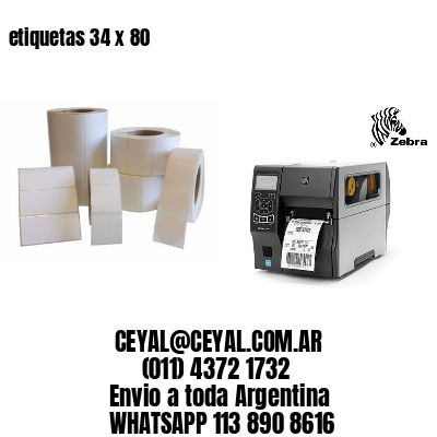 etiquetas 34 x 80