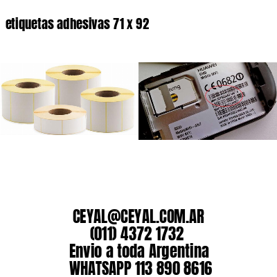 etiquetas adhesivas 71 x 92