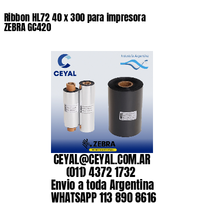 Ribbon HL72 40 x 300 para impresora ZEBRA GC420