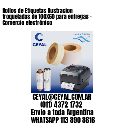 Rollos de Etiquetas Ilustracion troqueladas de 100X60 para entregas – Comercio electrónico