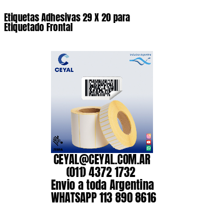 Etiquetas Adhesivas 29 X 20 para Etiquetado Frontal