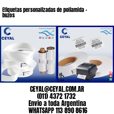 Etiquetas personalizadas de poliamida – buzos