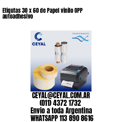Etiqutas 30 x 60 de Papel vinilo OPP autoadhesivo