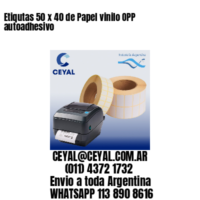 Etiqutas 50 x 40 de Papel vinilo OPP autoadhesivo