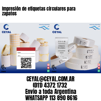 Impresión de etiquetas circulares para zapatos