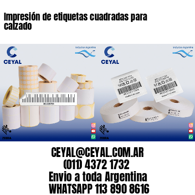 Impresión de etiquetas cuadradas para calzado