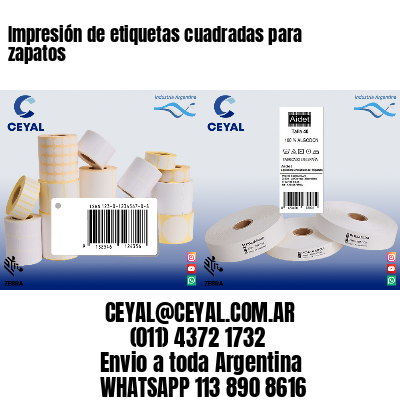 Impresión de etiquetas cuadradas para zapatos