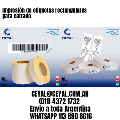 Impresión de etiquetas rectangulares para calzado