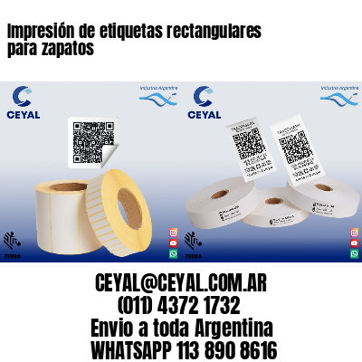 Impresión de etiquetas rectangulares para zapatos
