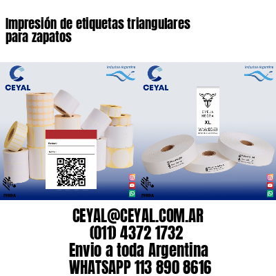 Impresión de etiquetas triangulares para zapatos