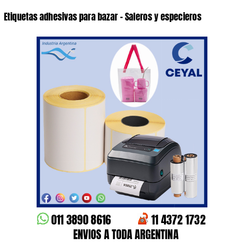 Etiquetas adhesivas para bazar – Saleros y especieros