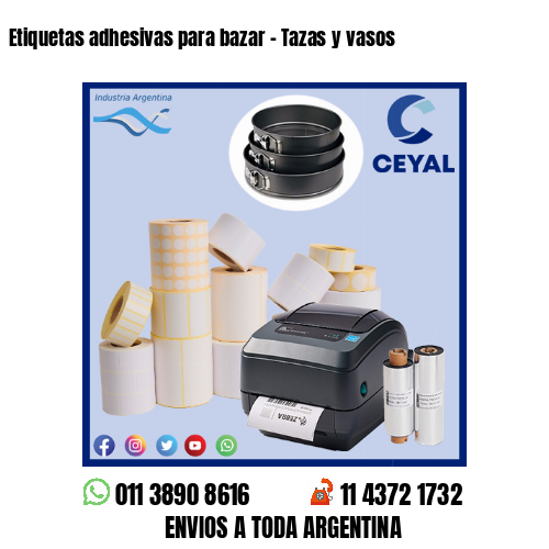 Etiquetas adhesivas para bazar – Tazas y vasos