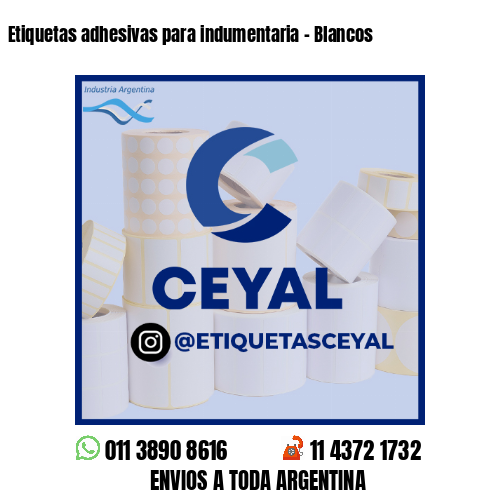 Etiquetas adhesivas para indumentaria - Blancos