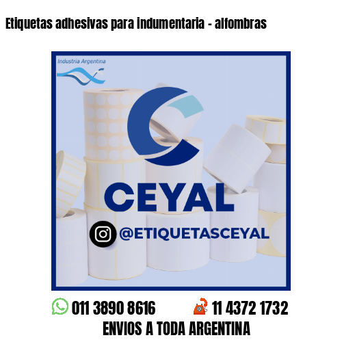 Etiquetas adhesivas para indumentaria - alfombras