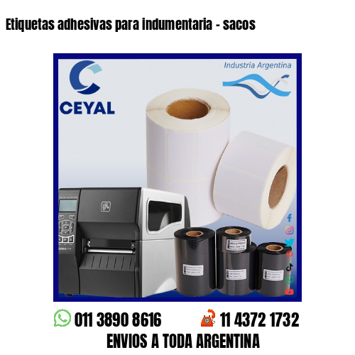 Etiquetas adhesivas para indumentaria – sacos