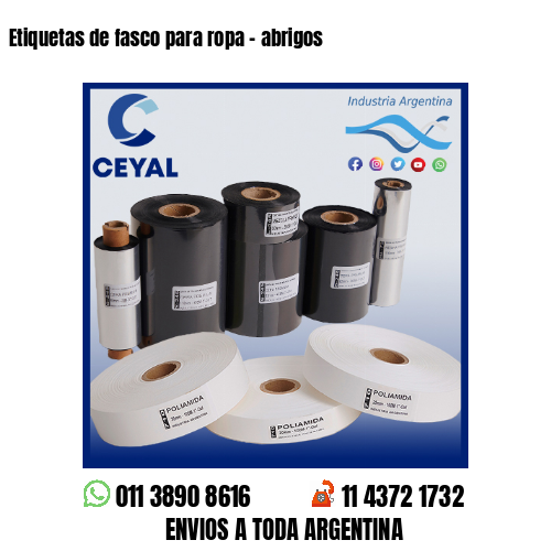 Etiquetas de fasco para ropa – abrigos