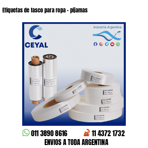 Etiquetas de fasco para ropa – pijamas