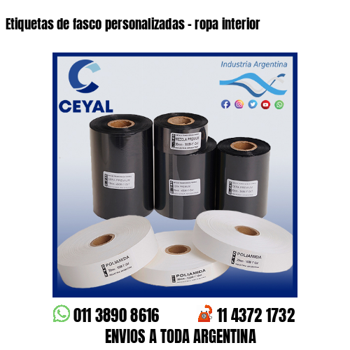 Etiquetas de fasco personalizadas – ropa interior