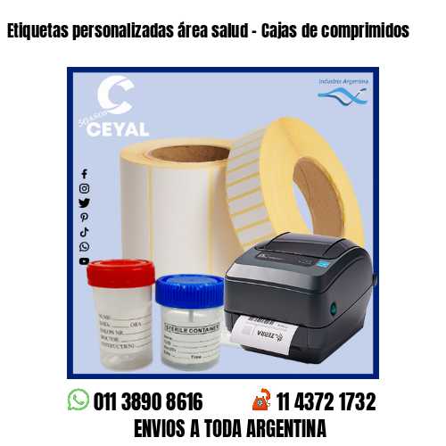 Etiquetas personalizadas área salud – Cajas de comprimidos