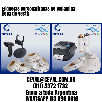 Etiquetas personalizadas de poliamida – Ropa de vestir