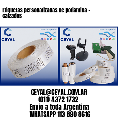 Etiquetas personalizadas de poliamida – calzados