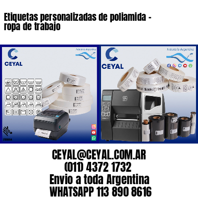 Etiquetas personalizadas de poliamida – ropa de trabajo
