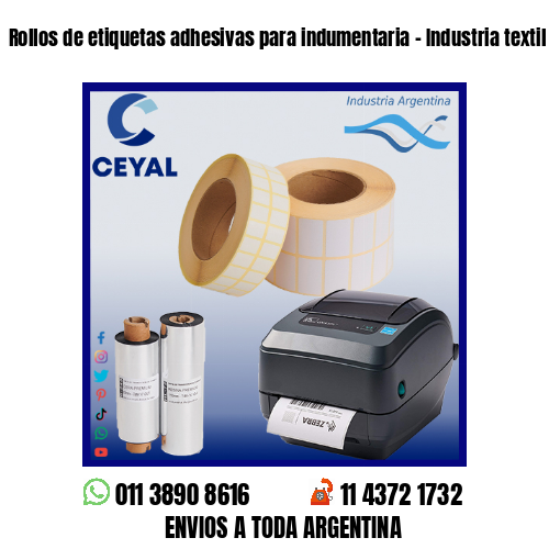 Rollos de etiquetas adhesivas para indumentaria – Industria textil
