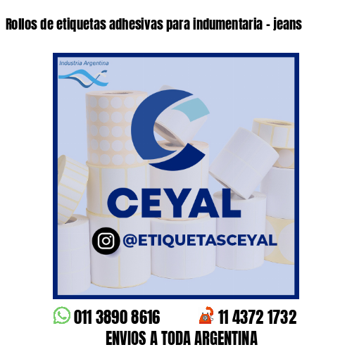 Rollos de etiquetas adhesivas para indumentaria - jeans