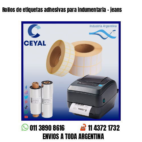Rollos de etiquetas adhesivas para indumentaria – jeans
