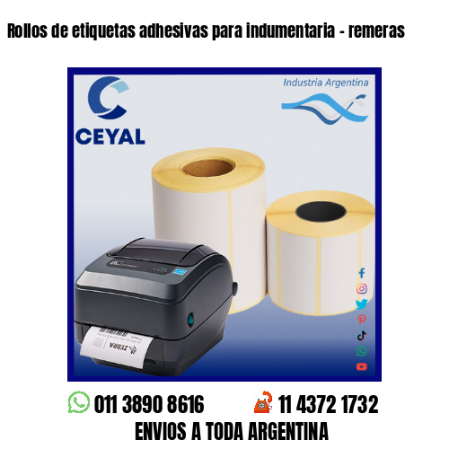 Rollos de etiquetas adhesivas para indumentaria – remeras