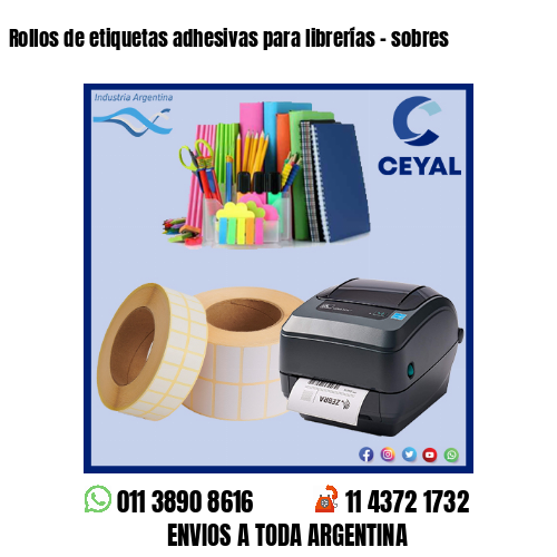 Rollos de etiquetas adhesivas para librerías – sobres
