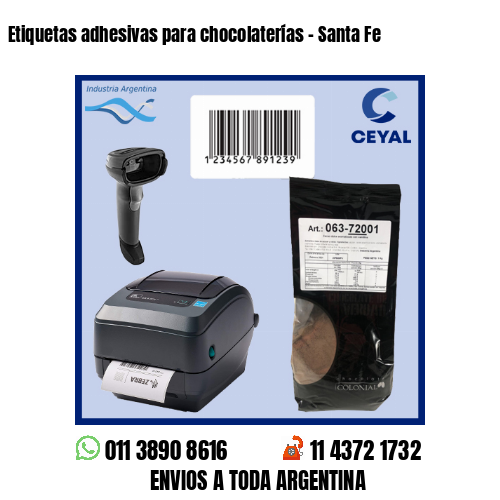 Etiquetas adhesivas para chocolaterías – Santa Fe