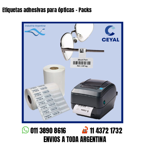 Etiquetas adhesivas para ópticas – Packs