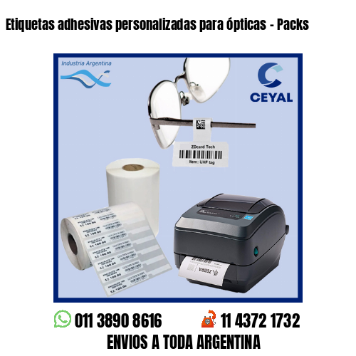 Etiquetas adhesivas personalizadas para ópticas – Packs