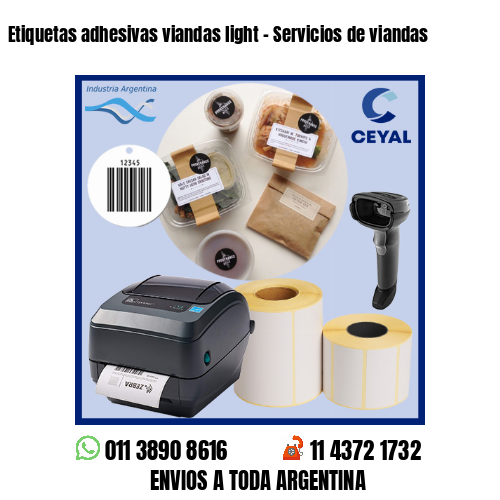 Etiquetas adhesivas viandas light – Servicios de viandas