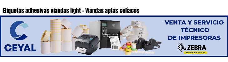 Etiquetas adhesivas viandas light - Viandas aptas celíacos