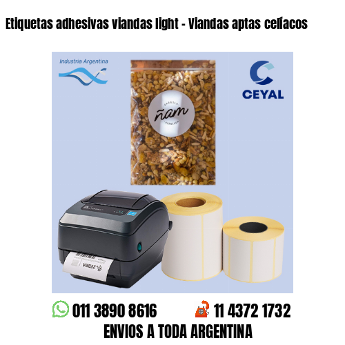Etiquetas adhesivas viandas light – Viandas aptas celíacos