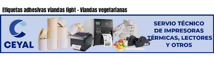 Etiquetas adhesivas viandas light - Viandas vegetarianas