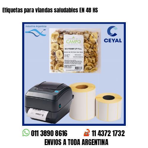 Etiquetas para viandas saludables EN 48 HS