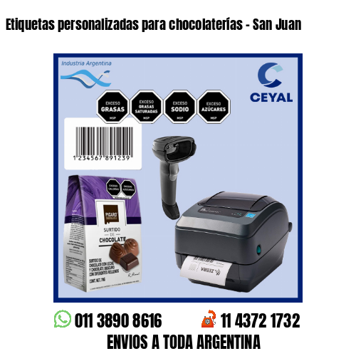 Etiquetas personalizadas para chocolaterías - San Juan