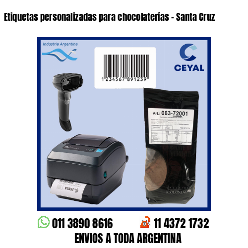 Etiquetas personalizadas para chocolaterías - Santa Cruz