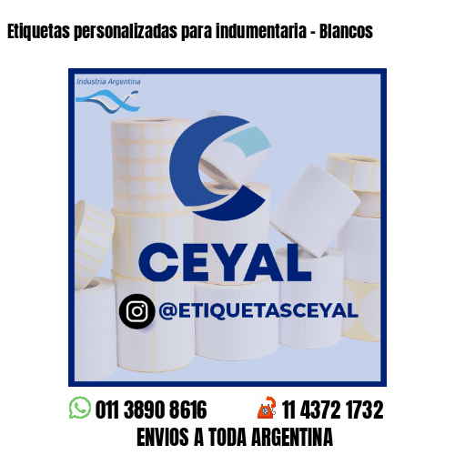 Etiquetas personalizadas para indumentaria - Blancos