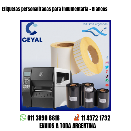 Etiquetas personalizadas para indumentaria – Blancos