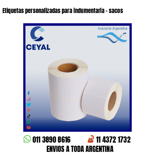 Etiquetas personalizadas para indumentaria – sacos