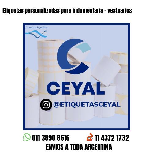 Etiquetas personalizadas para indumentaria - vestuarios