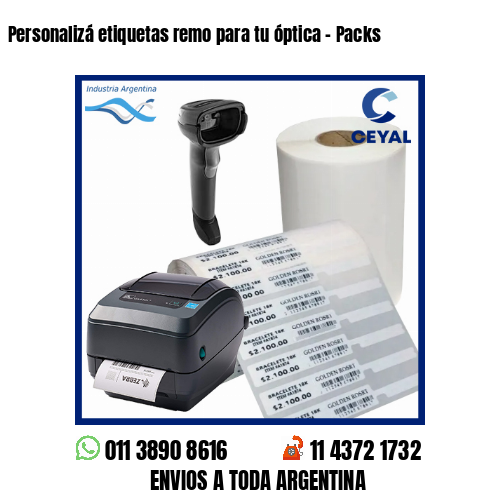Personalizá etiquetas remo para tu óptica – Packs