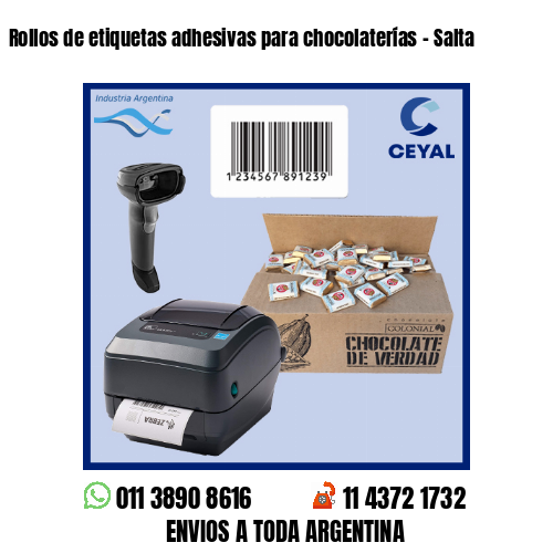 Rollos de etiquetas adhesivas para chocolaterías – Salta