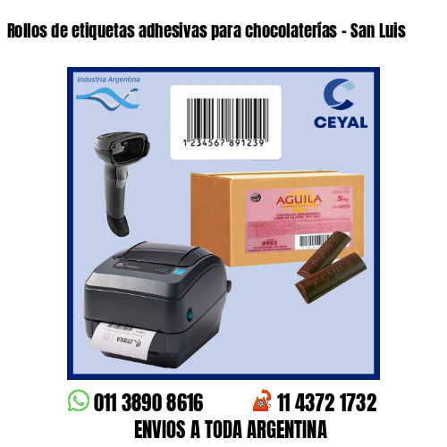 Rollos de etiquetas adhesivas para chocolaterías - San Luis